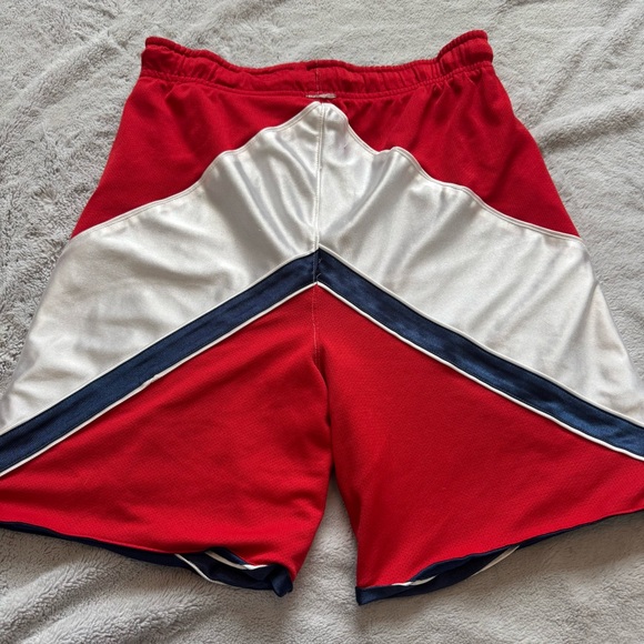 Vintage Reversible Basketball Shorts Red White Navy Chevron Pro Cut 90s Medium - Picture 6 of 10